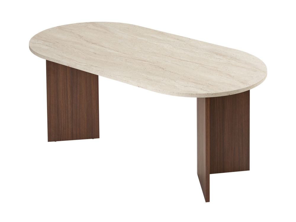 Esstisch aus Holz "Sablin" 180 x 90 x 75 cm - Travertin