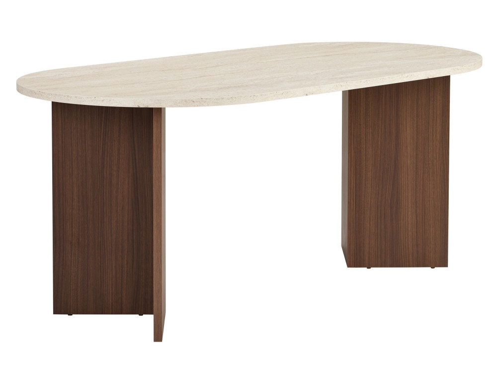 Esstisch aus Holz "Sablin" 180 x 90 x 75 cm - Travertin