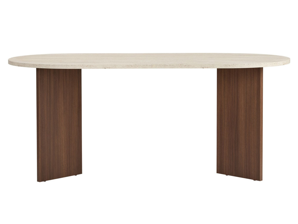 Esstisch aus Holz "Sablin" 180 x 90 x 75 cm - Travertin