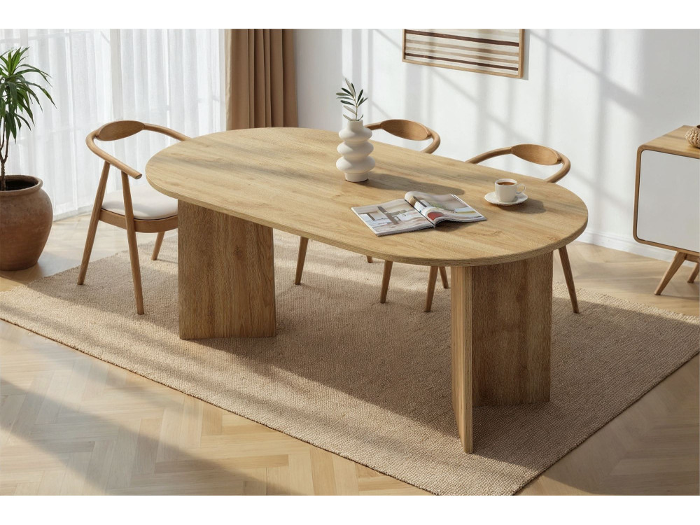 Holz Esstisch "Sablin" 180 x 90 x 75 cm - Cadiz Eiche