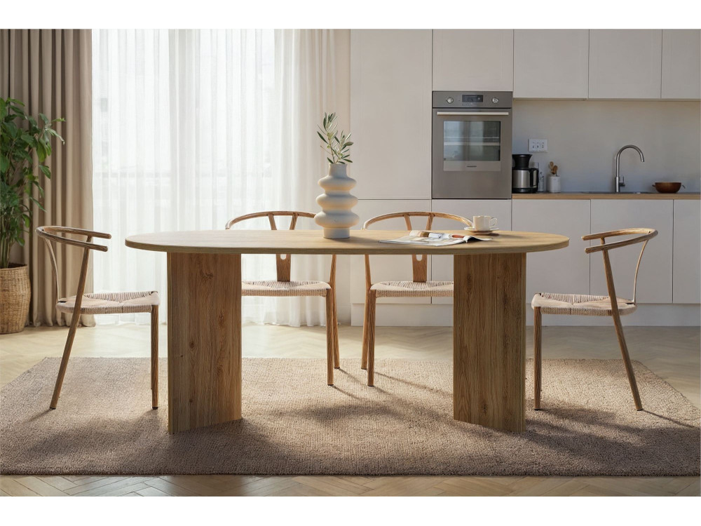 Holz Esstisch "Sablin" 180 x 90 x 75 cm - Cadiz Eiche
