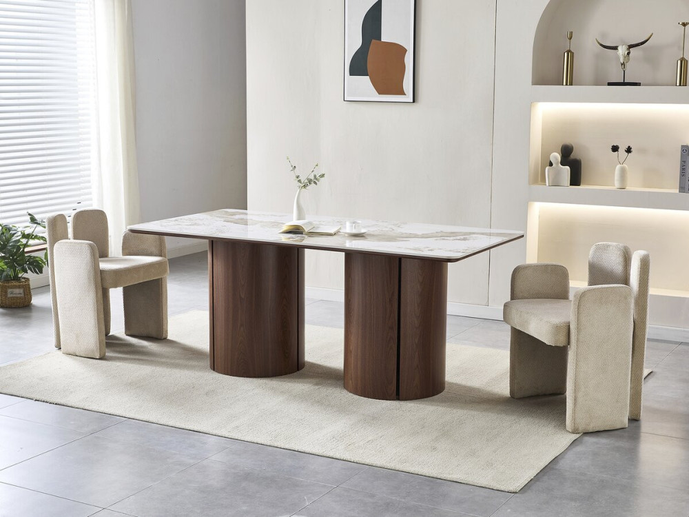 Rechteckiger Esstisch aus Keramik pendora "Milano" - 6 Plätze - Braun
