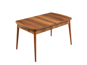 Ausziehbarer Holz-Esstisch "Barok" - 78 x 132 x 80 cm - Nussbaum