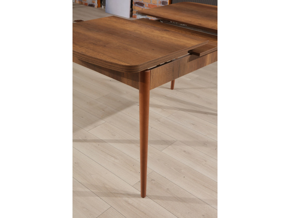 Ausziehbarer Holz-Esstisch "Barok" - 78 x 132 x 80 cm - Nussbaum