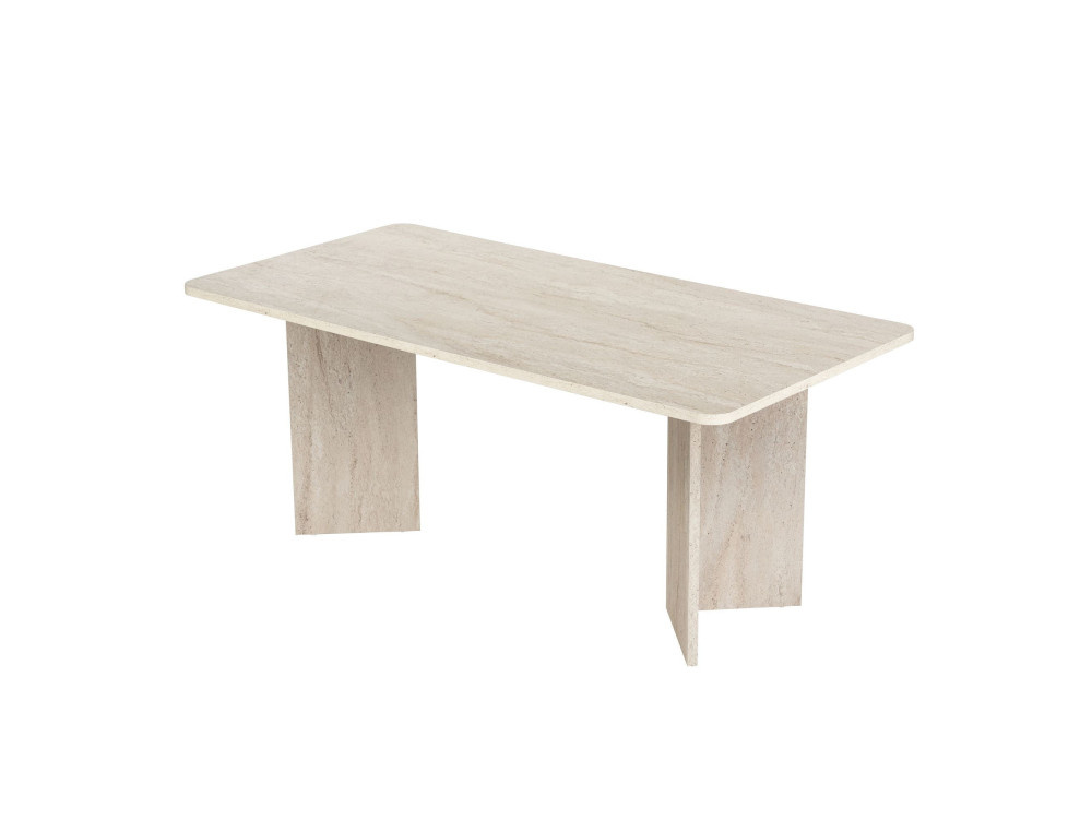 Holz-Esstisch "Linza" 180 x 90 x 75 cm - Travertin