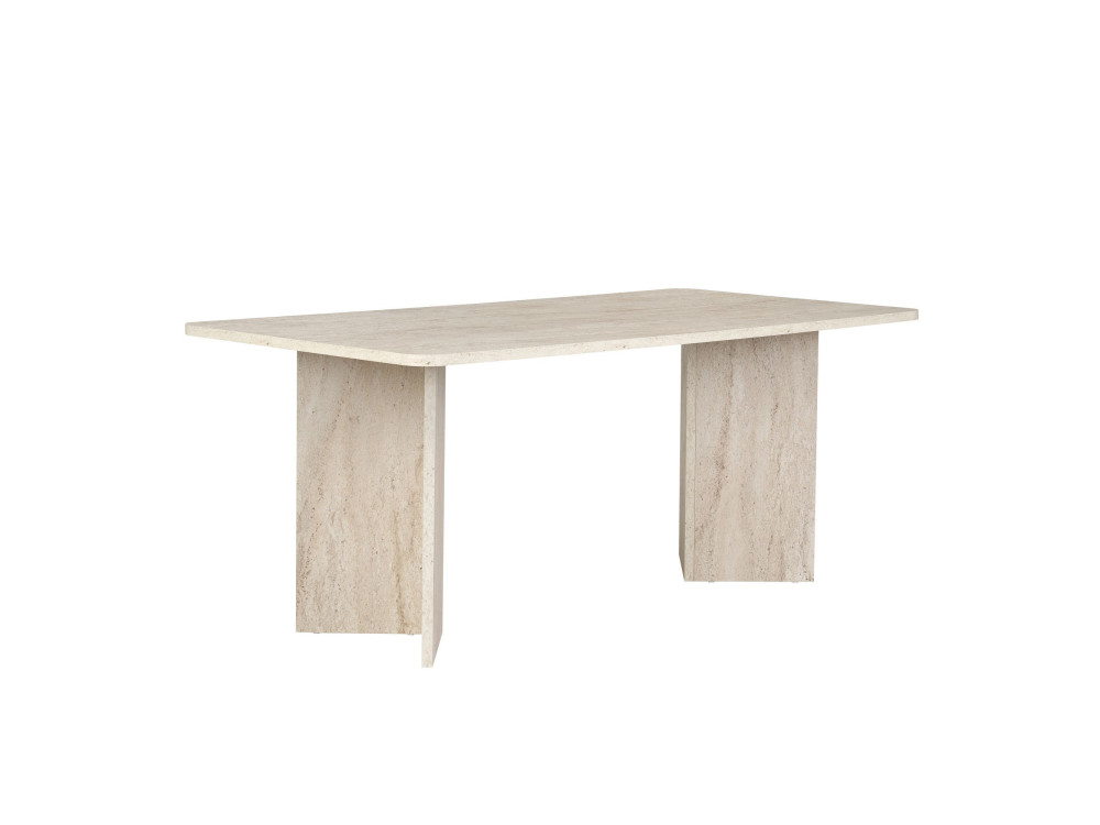 Holz-Esstisch "Linza" 180 x 90 x 75 cm - Travertin