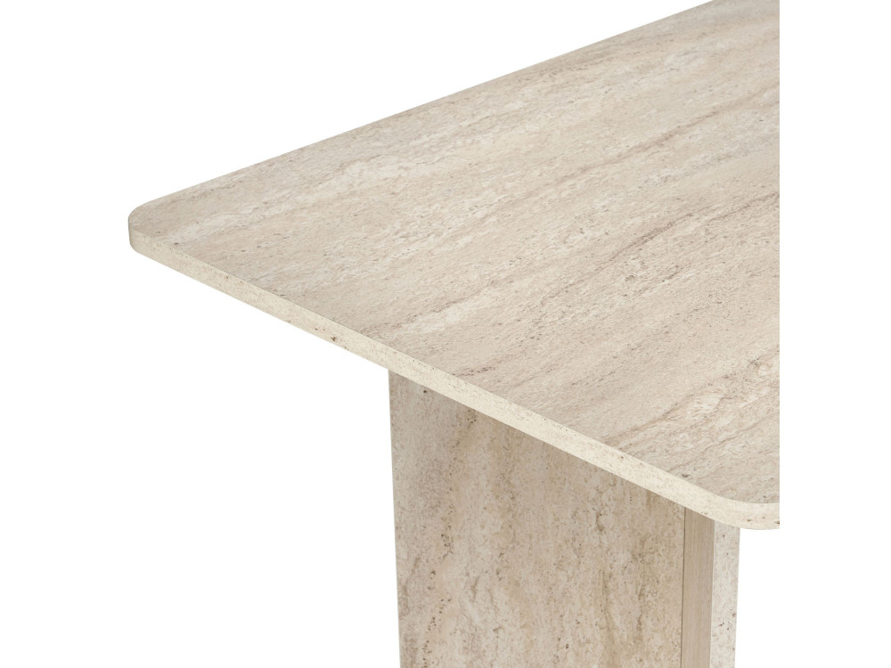 Holz-Esstisch "Linza" 180 x 90 x 75 cm - Travertin