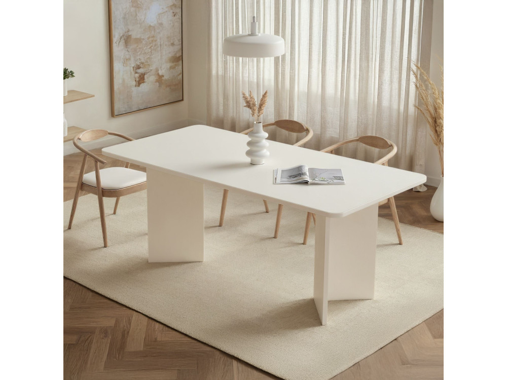 Holz Esstisch "Linza" 180 x 90 x 75 cm - Holzweiß