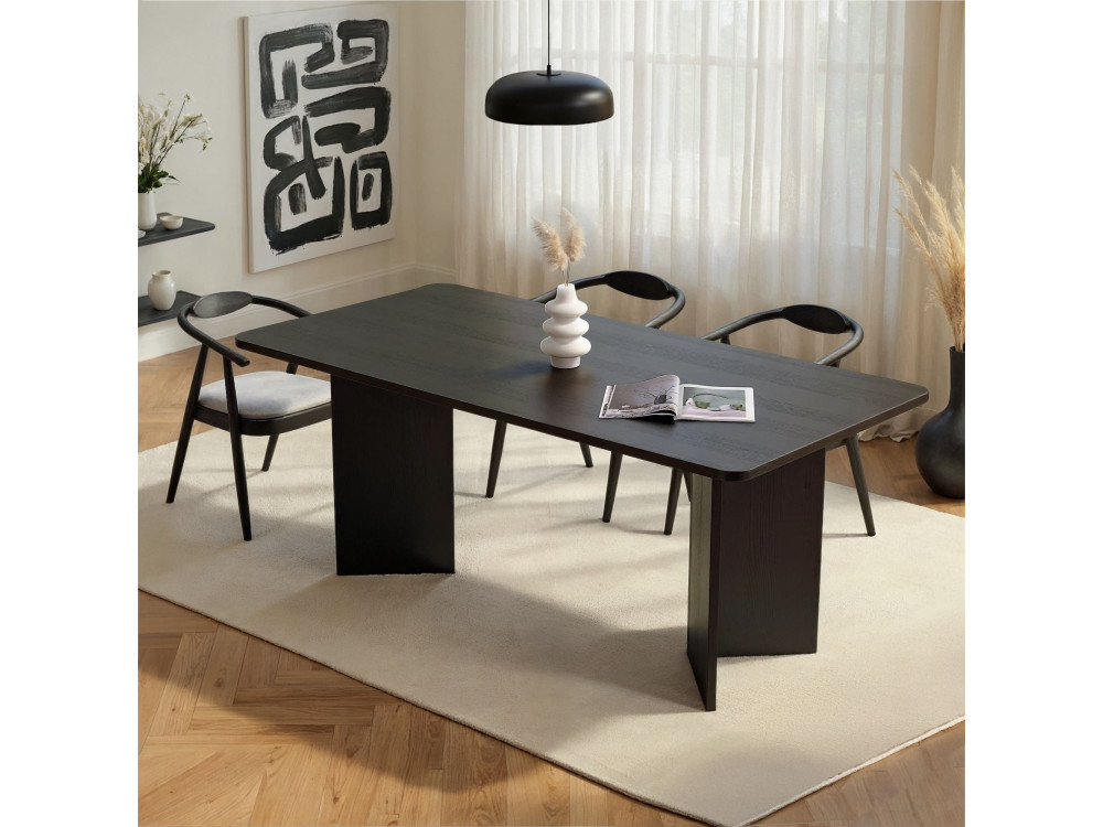 Holz Esstisch "Linza" 180 x 90 x 75 cm - Holz Schwarz