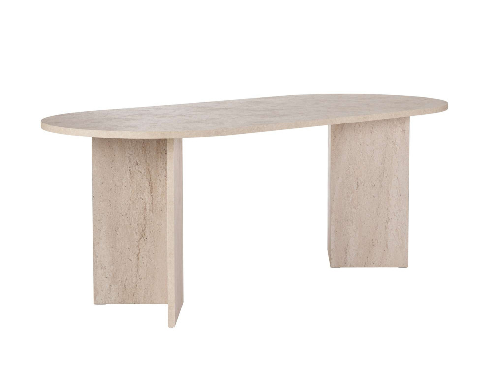Holz Esstisch "Sabella" 200 x 90 x 75 cm - Travertin