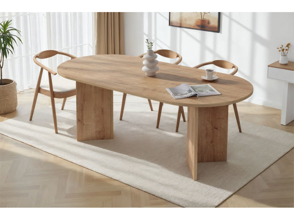 Holz Esstisch "Sabella" 200 x 90 x 75 cm - Saphir Eiche