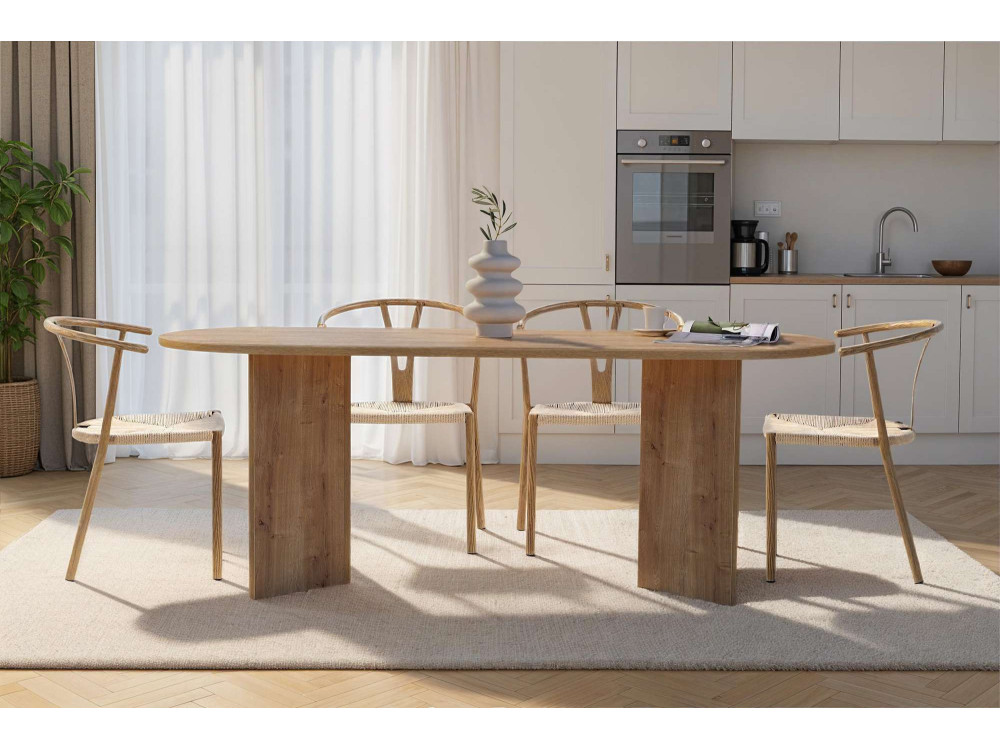 Holz Esstisch "Sabella" 200 x 90 x 75 cm - Saphir Eiche
