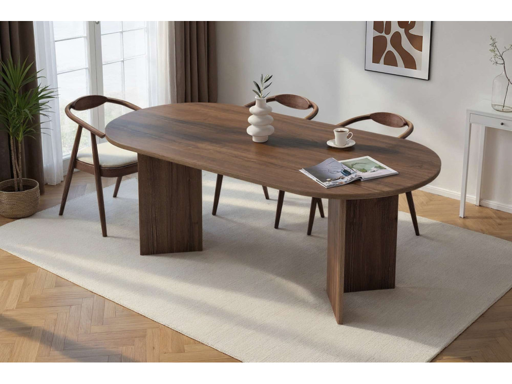 Holz-Esstisch "Sabella" 200 x 90 x 75 cm - Nussbaum