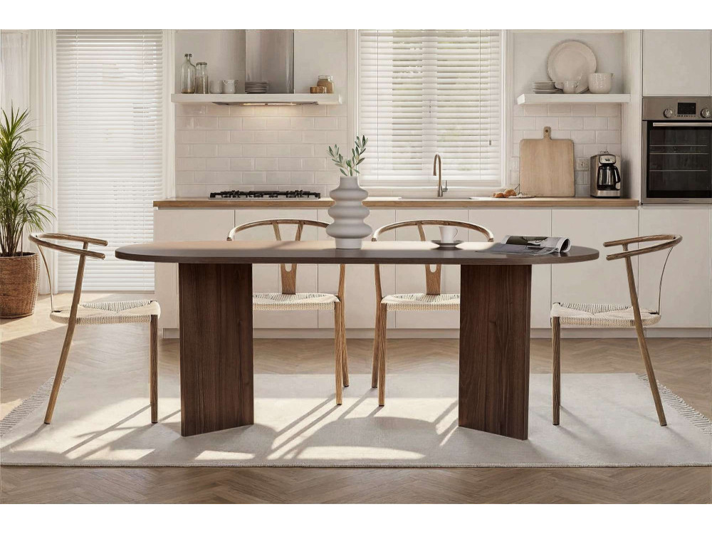 Holz-Esstisch "Sabella" 200 x 90 x 75 cm - Nussbaum