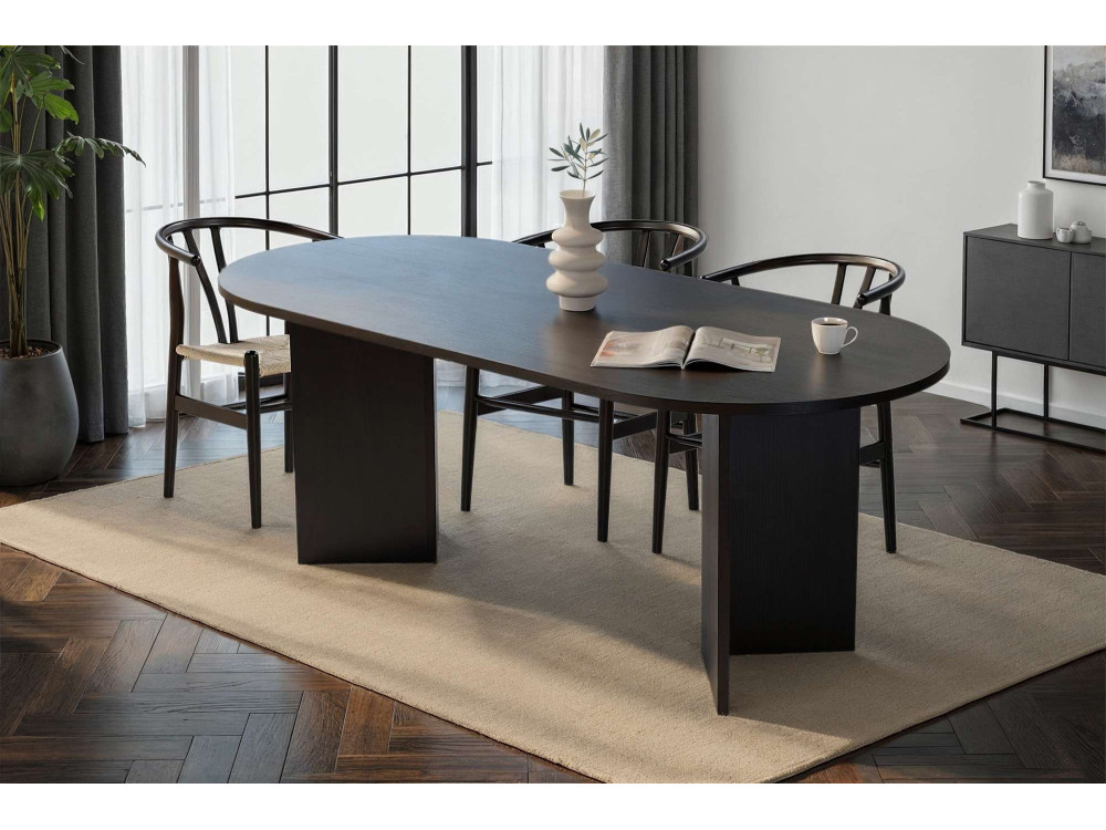 Holz Esstisch "Sabella" 200 x 90 x 75 cm - Holz Schwarz