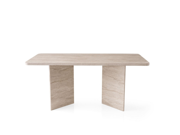 Esstisch aus Holz "Lizzard" 180 x 90 x 77 cm - Travertin