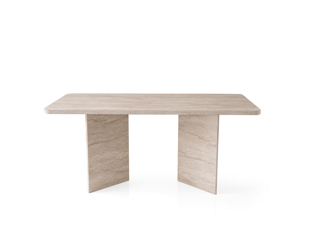 Esstisch aus Holz "Lizzard" 180 x 90 x 77 cm - Travertin