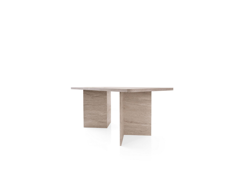 Esstisch aus Holz "Lizzard" 180 x 90 x 77 cm - Travertin