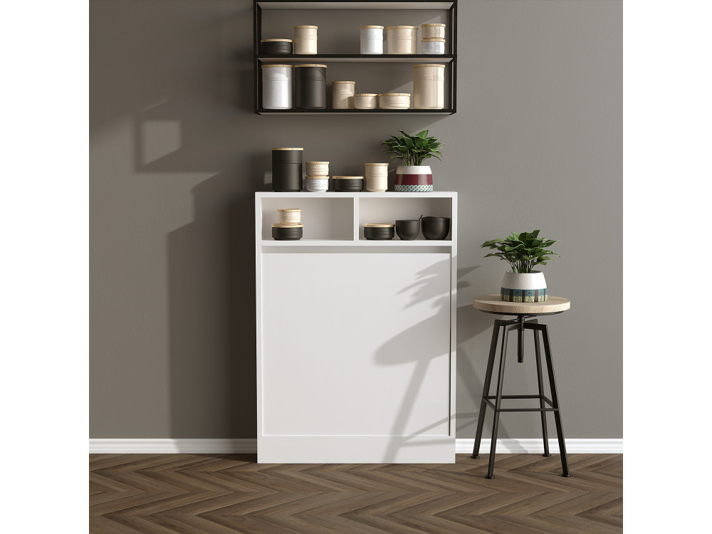Klappbarer Esstisch aus Holz "Bracked" - 70 x 15 x 96 cm - Weiß