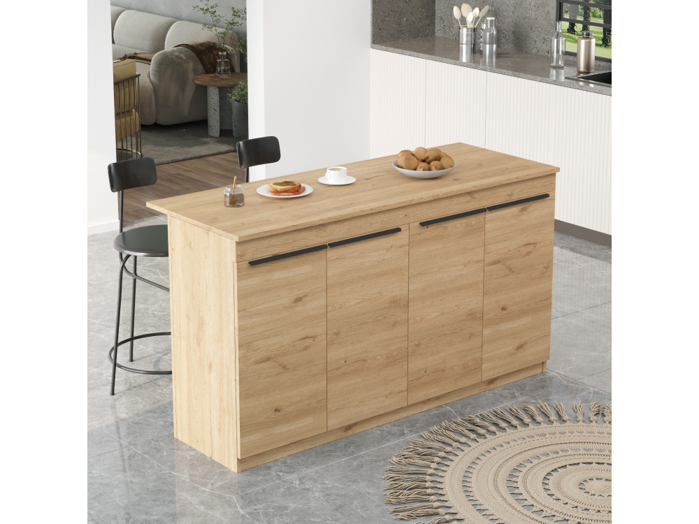 Küchentisch aus Holz "Lark" - 160 x 60 x 90 cm - Braun