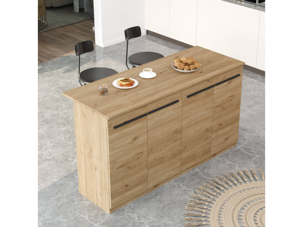 Küchentisch aus Holz "Lark" - 160 x 60 x 90 cm - Braun