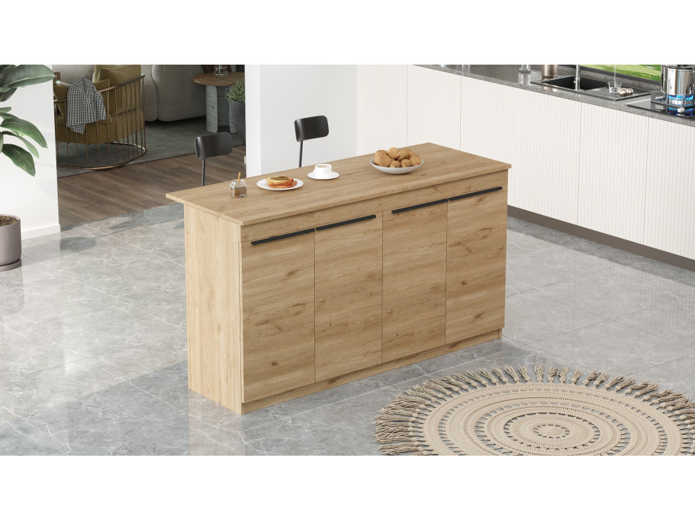 Küchentisch aus Holz "Lark" - 160 x 60 x 90 cm - Braun