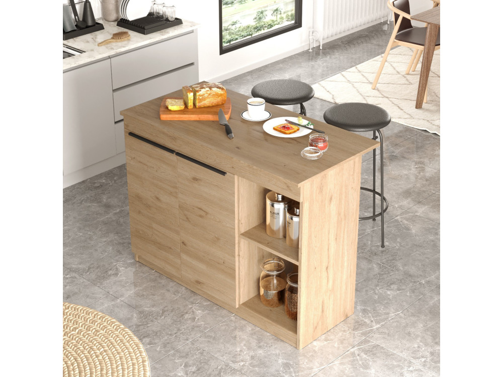Küchentisch aus Holz "Siven" - 120 x 60 x 88 cm - Braun