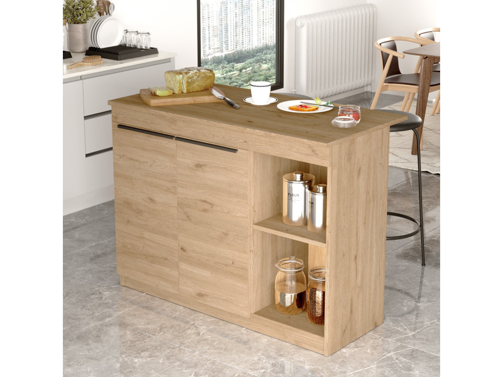 Küchentisch aus Holz "Siven" - 120 x 60 x 88 cm - Braun