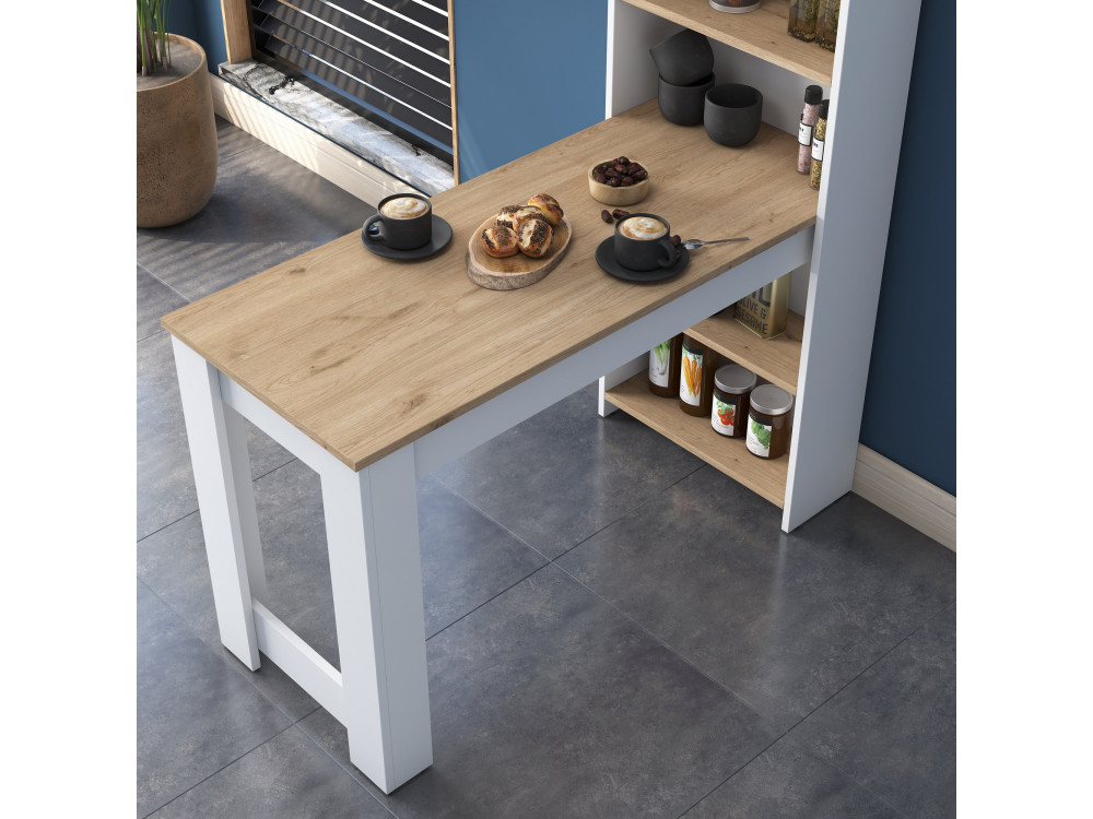 Esstisch mit Holzregalen "Jong" - 120 x 54 x 154 cm - Braun
