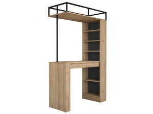 Esstisch mit Holzregalen "Jacob" - 120 x 56 x 199 cm - Braun
