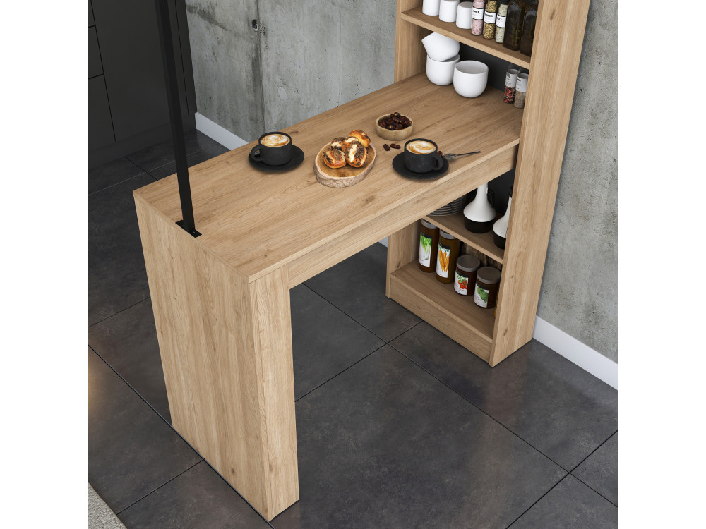 Esstisch mit Holzregalen "Jacob" - 120 x 56 x 199 cm - Braun