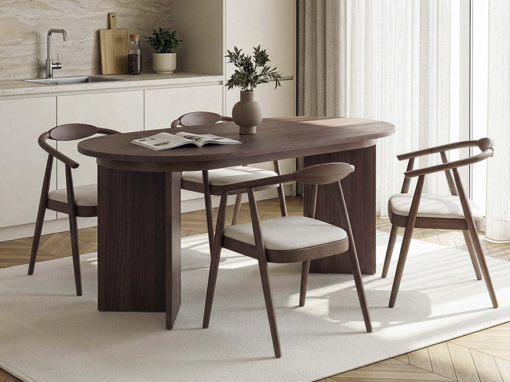 Ausziehbarer Esstisch aus Holz 160/200 cm "Sorell" - 8 Plätze - Braun