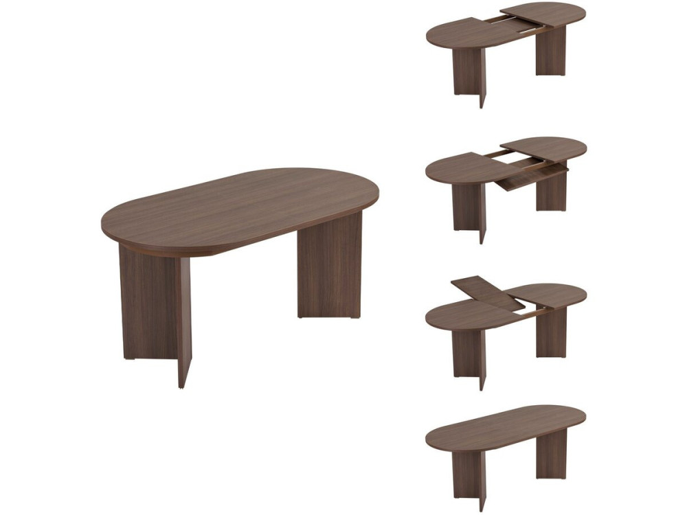 Ausziehbarer Esstisch aus Holz 160/200 cm "Sorell" - 8 Plätze - Braun