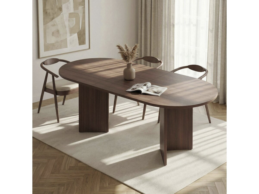Ausziehbarer Esstisch aus Holz 160/200 cm "Sorell" - 8 Plätze - Braun