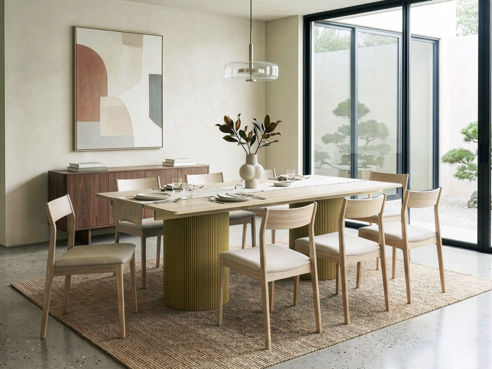 Ovaler Holz-Esstisch "Zenith" - 180 cm - 8 Sitzplätze - Beige