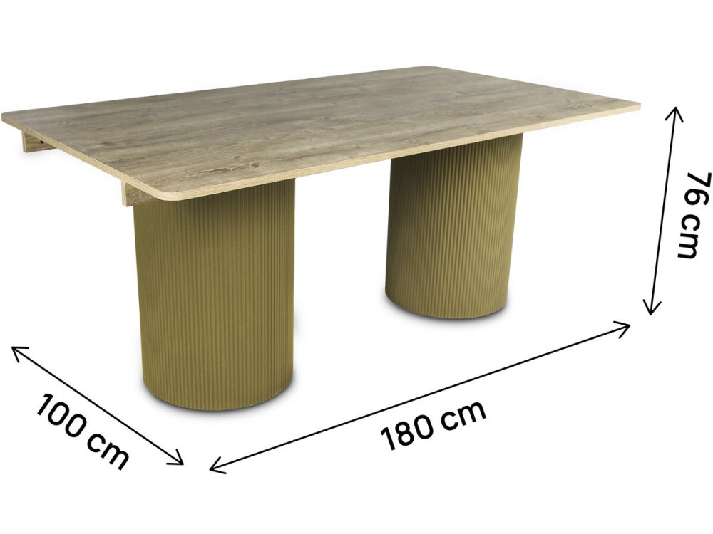 Ovaler Holz-Esstisch "Zenith" - 180 cm - 8 Sitzplätze - Beige