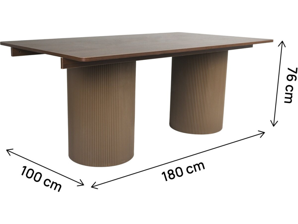 Ovaler Holz-Esstisch "Zenith" - 180 cm - 8 Plätze - Braun