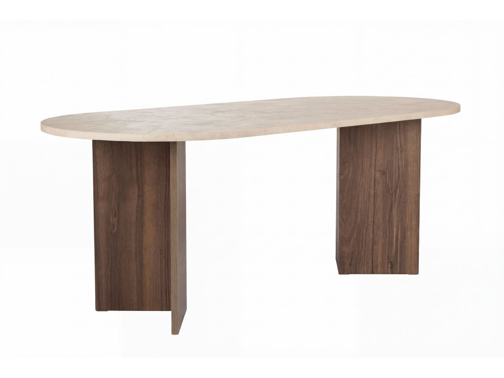 Esstisch aus Holz "Sabella" - 200 x 90 x 75 cm - Travertin