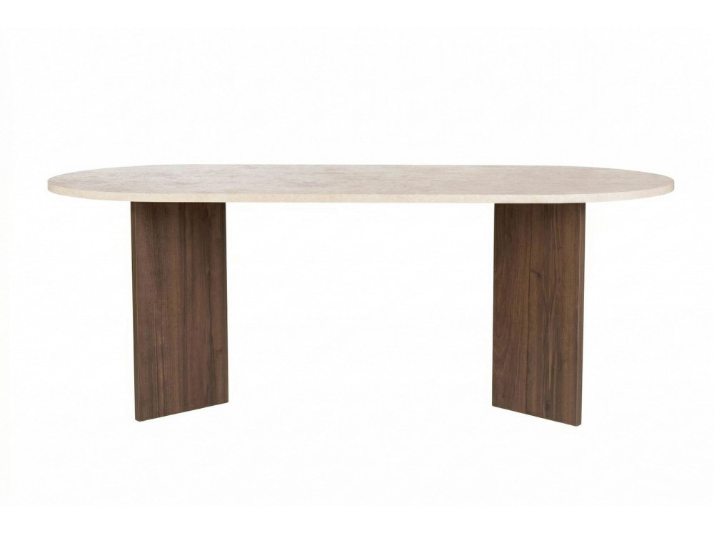 Esstisch aus Holz "Sabella" - 200 x 90 x 75 cm - Travertin