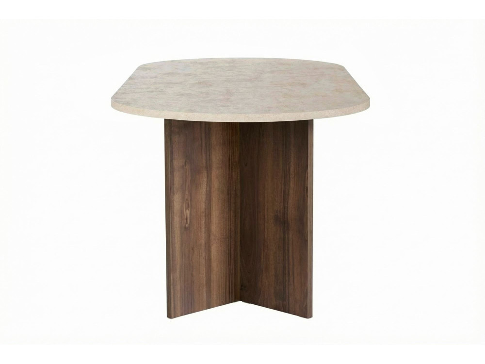Esstisch aus Holz "Sabella" - 200 x 90 x 75 cm - Travertin