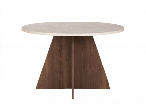 Esstisch aus Holz "Virella" - 120 x 120 x 75 cm - Travertin