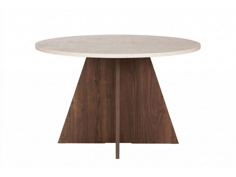 Esstisch aus Holz "Virella" - 120 x 120 x 75 cm - Travertin