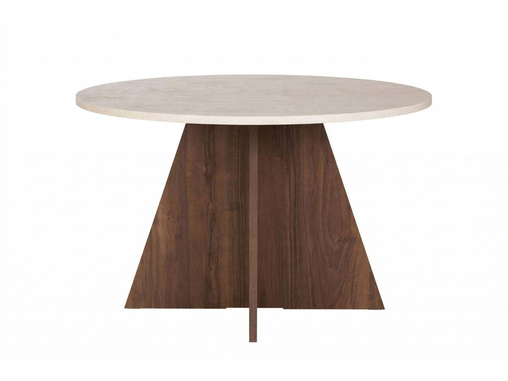 Esstisch aus Holz "Virella" - 120 x 120 x 75 cm - Travertin