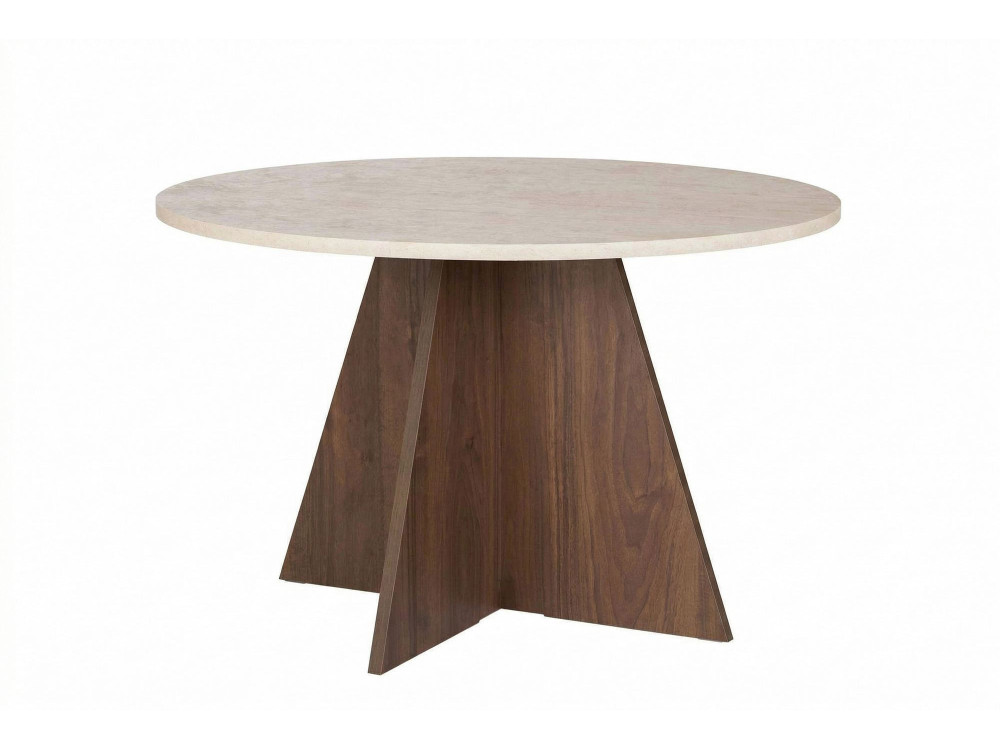 Esstisch aus Holz "Virella" - 120 x 120 x 75 cm - Travertin