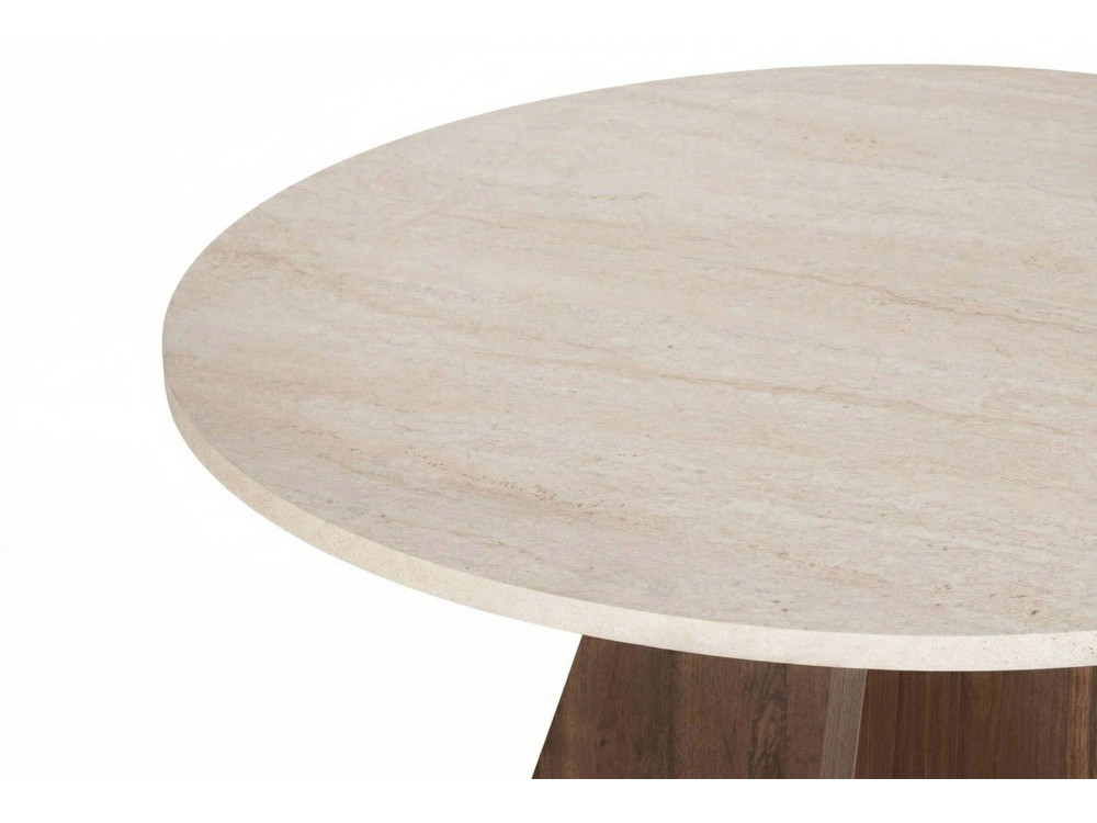Esstisch aus Holz "Virella" - 120 x 120 x 75 cm - Travertin
