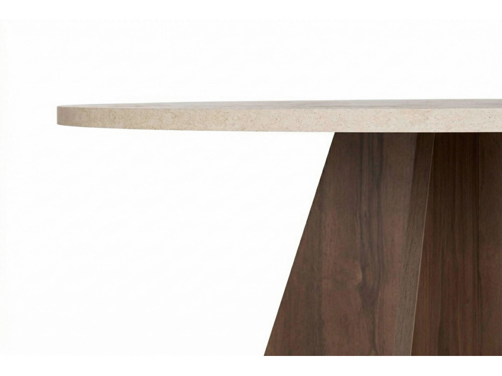 Esstisch aus Holz "Virella" - 120 x 120 x 75 cm - Travertin