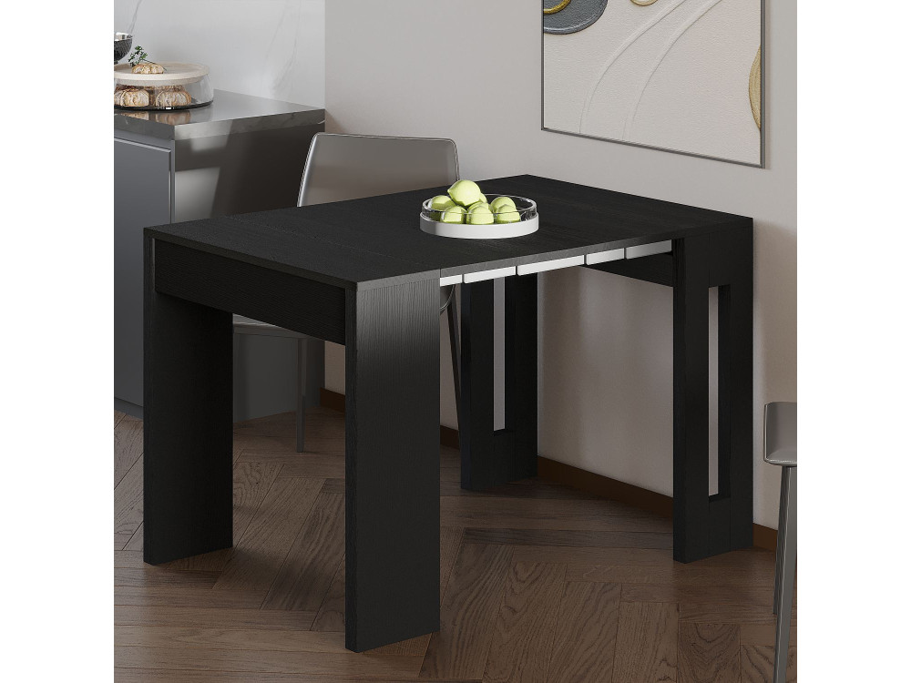 Ausziehbarer Esstisch aus Holz "Nivo" - 80 x 44 x 76 cm - Schwarz