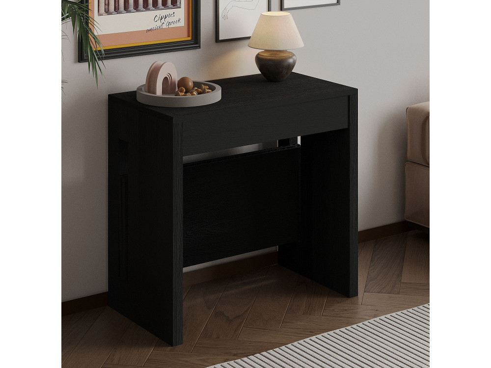 Ausziehbarer Esstisch aus Holz "Nivo" - 80 x 44 x 76 cm - Schwarz