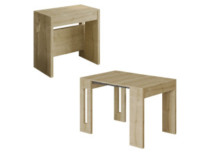 Ausziehbarer Esstisch aus Holz "Nivo" - 80 x 44 x 76 cm - Beige