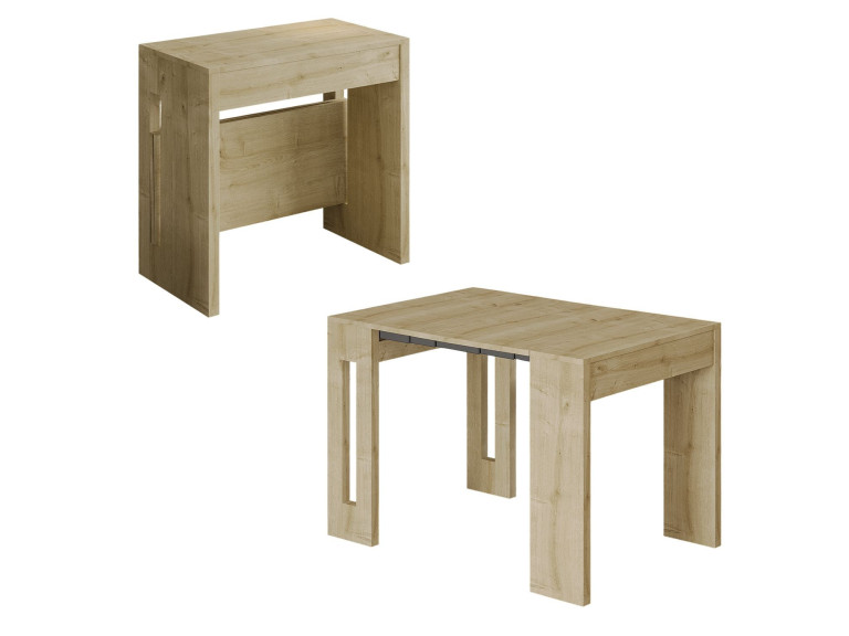 Ausziehbarer Esstisch aus Holz "Nivo" - 80 x 44 x 76 cm - Beige